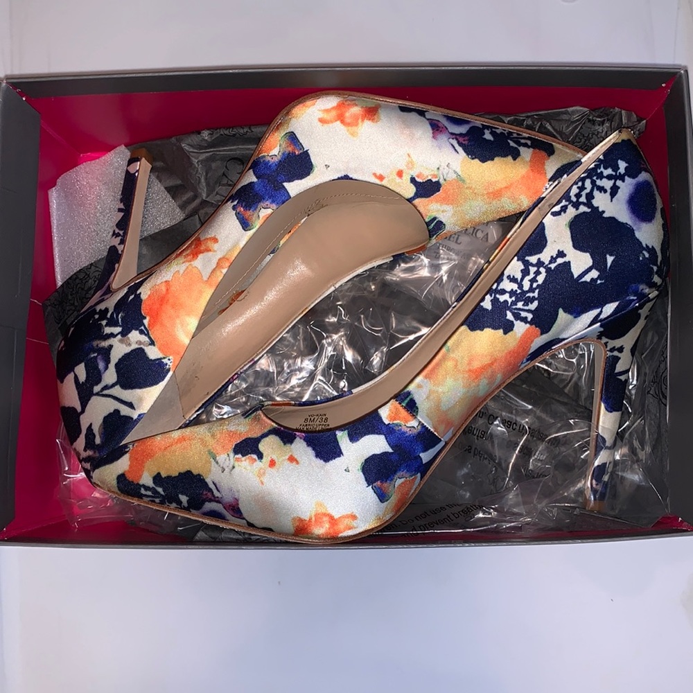 Vince Camuto Floral Pointed Toe Pumps